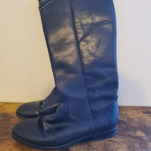 Vintage Frye Melissa Button Stud Boots (Black)